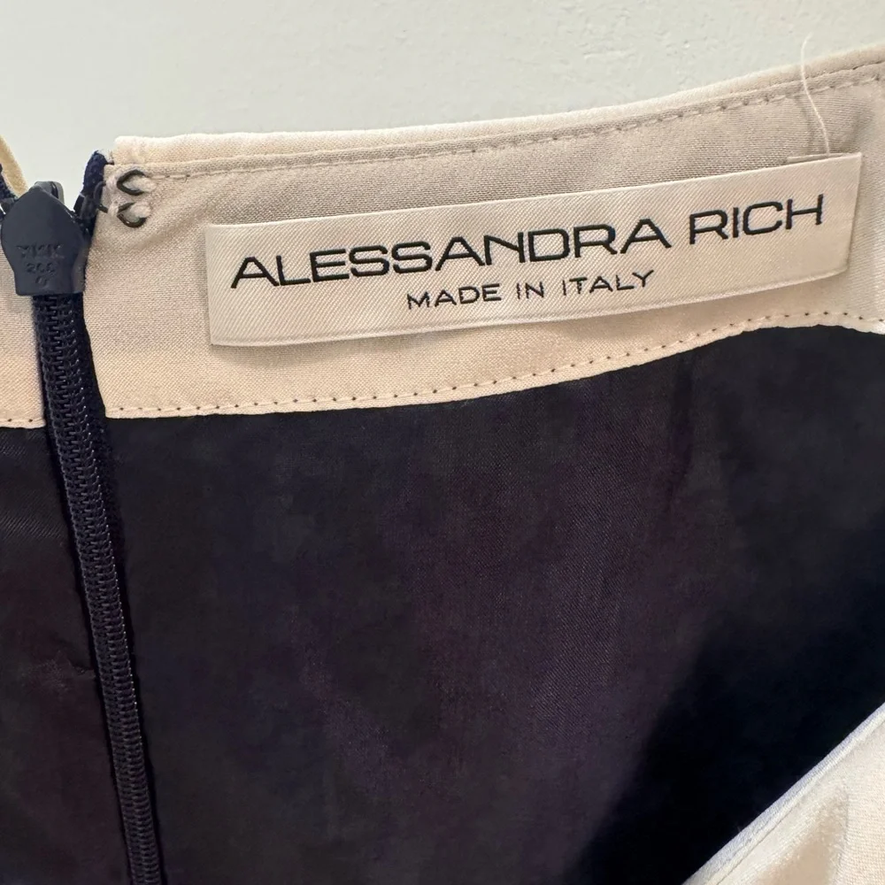 Alessandra Rich Blue and Green Floral Long Sleeve Dress - Picture 4 of 5